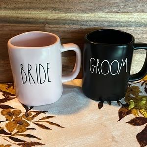 Rae Dunn “BRIDE” & “GROOM” Mug Set